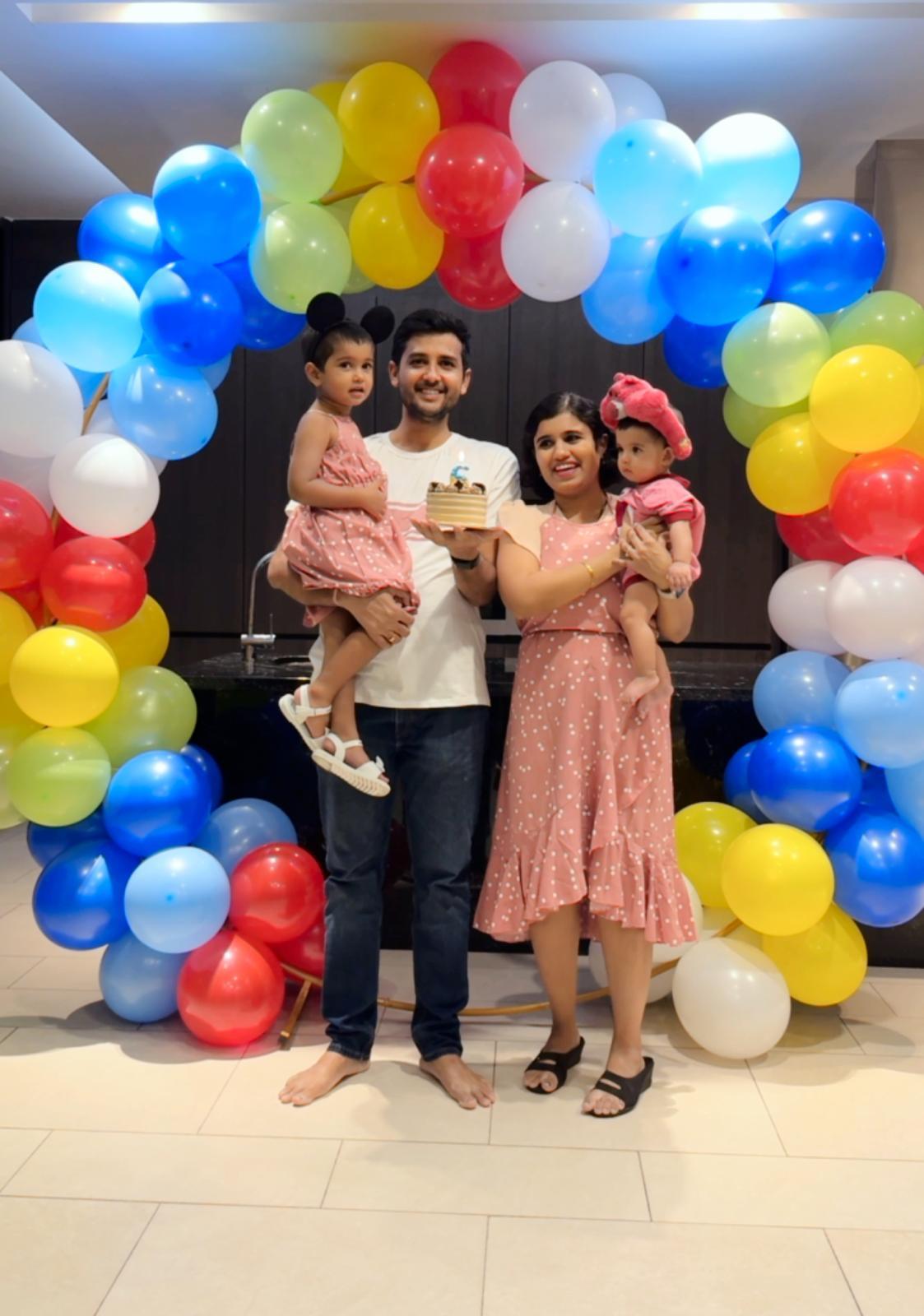 Family Birthday Balloon Arch